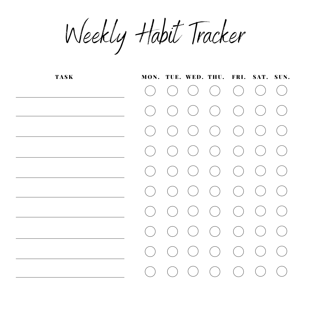 Free Printable Weekly Habit Tracker