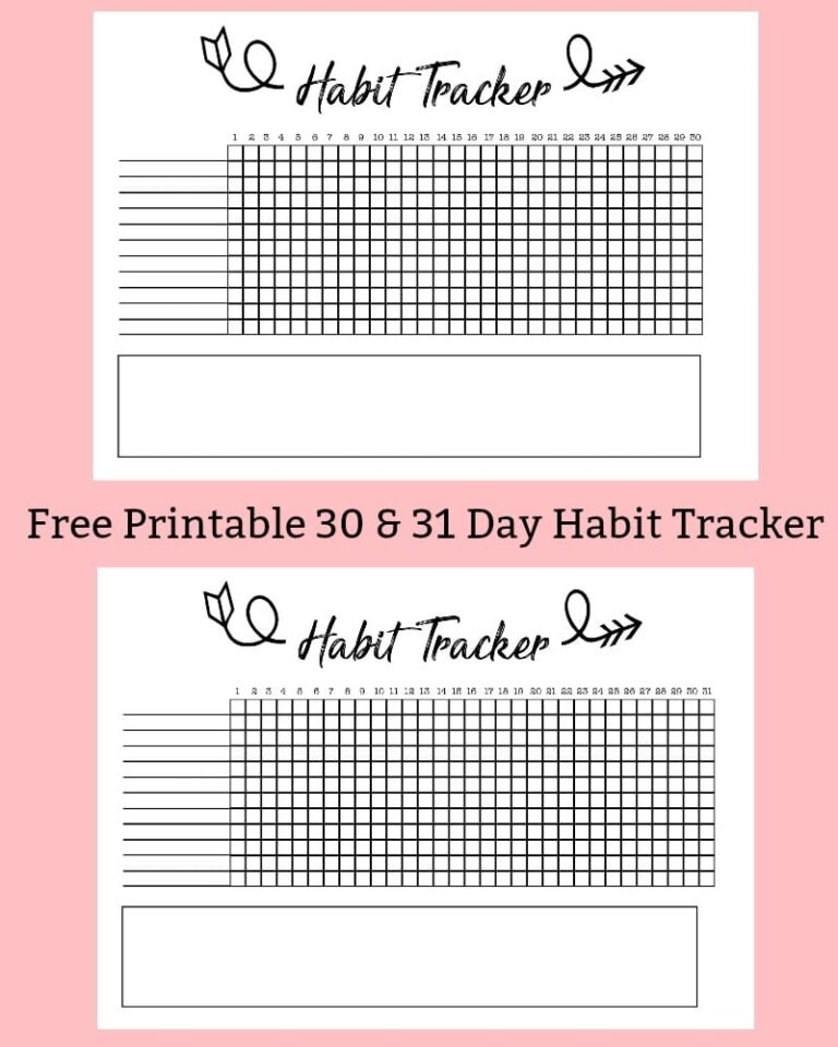 Free Printable A5 Habit Tracker The Petite Planner