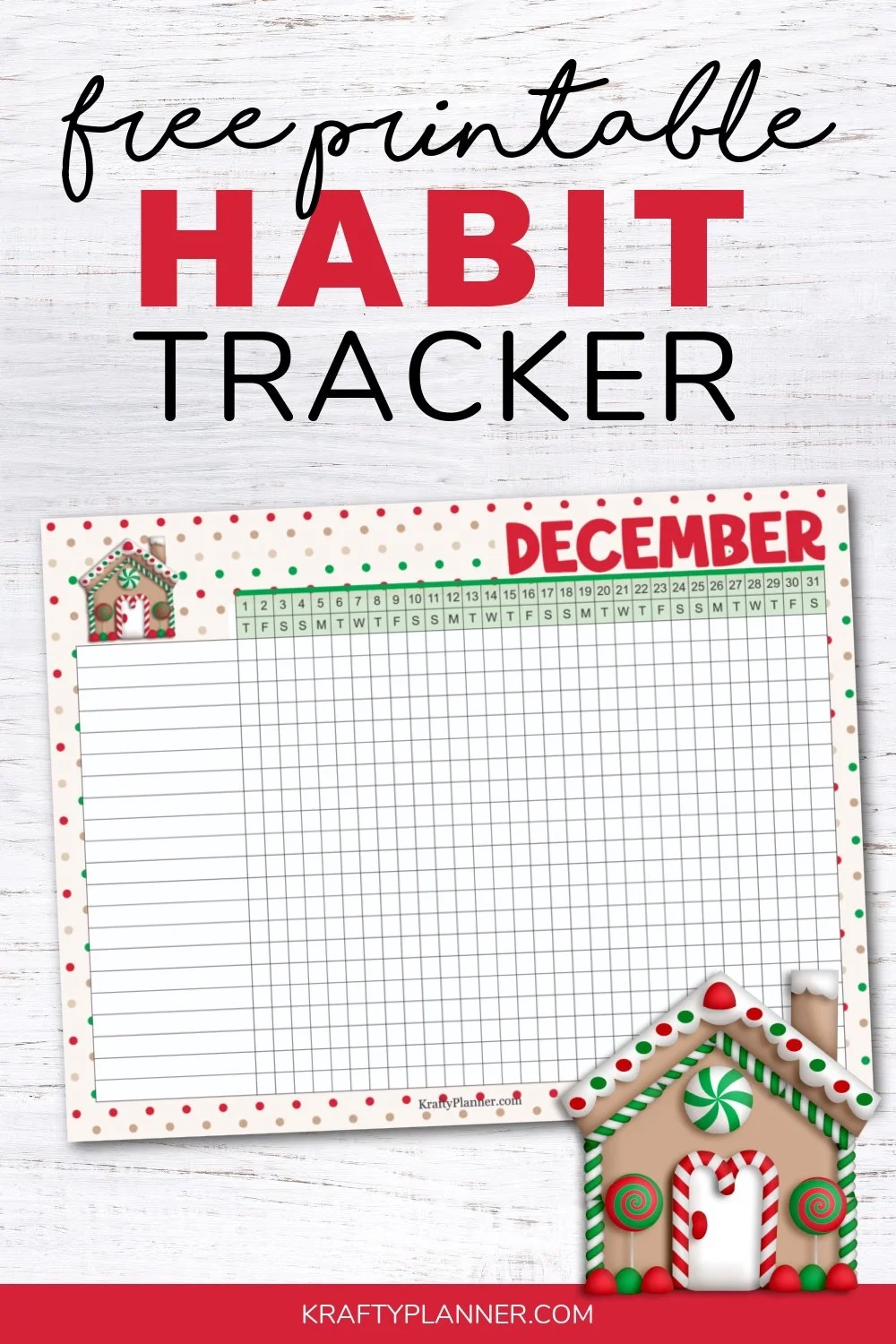 Free Printable December Habit Tracker Krafty Planner