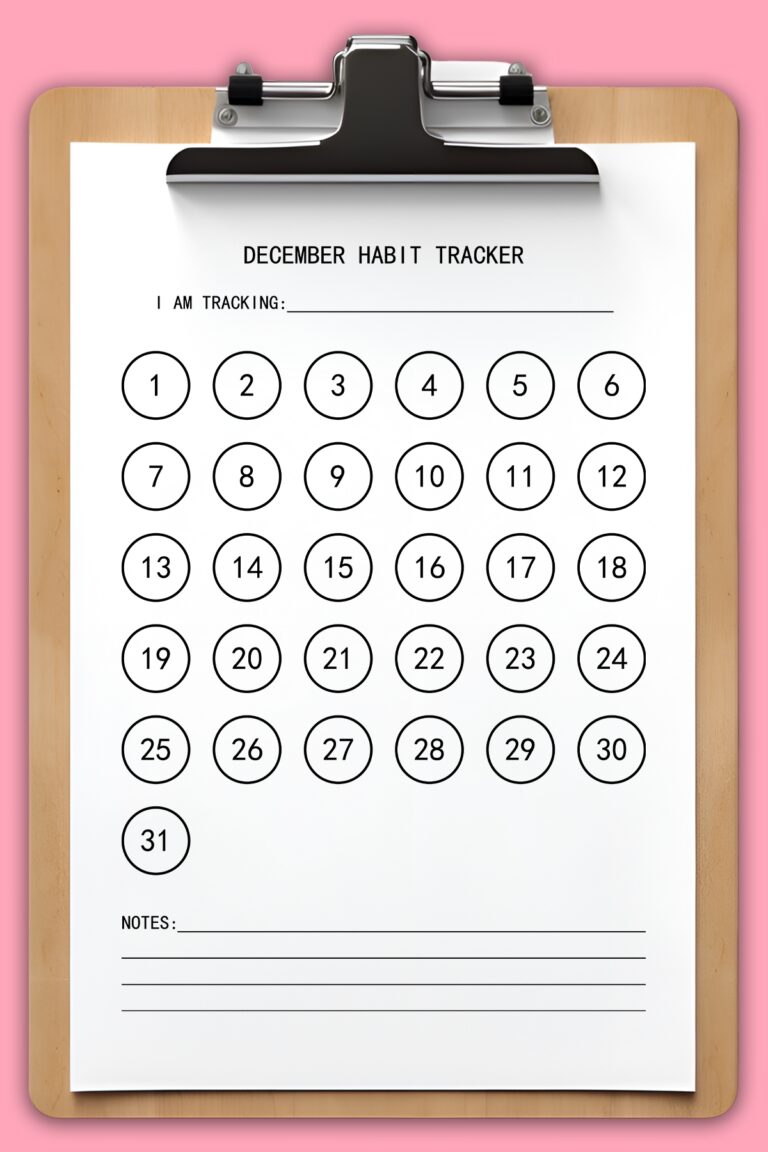 Free Printable Habit Tracker Set 30 31 28 29 Day
