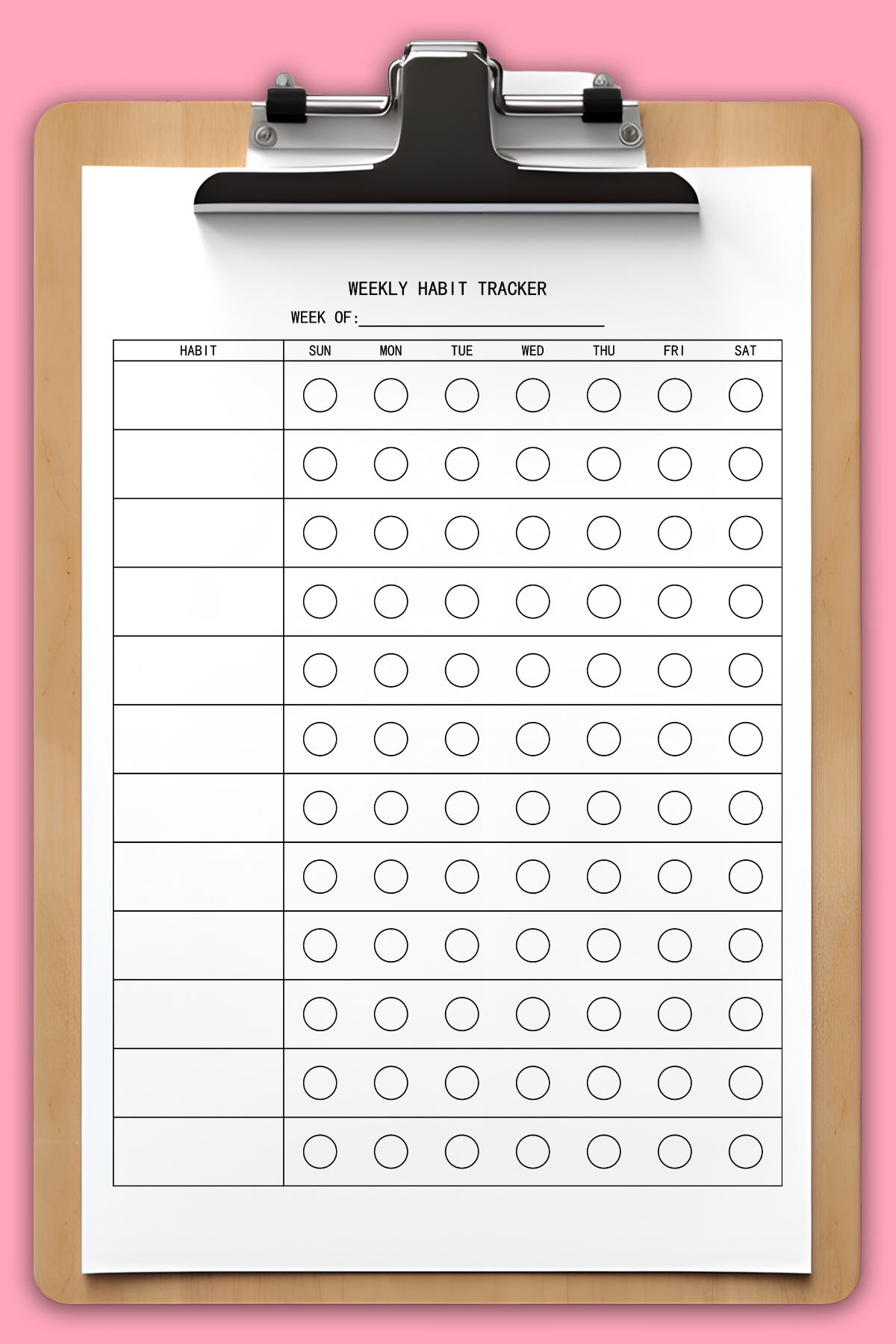 Blank 30 Day Habit Tracker Printable