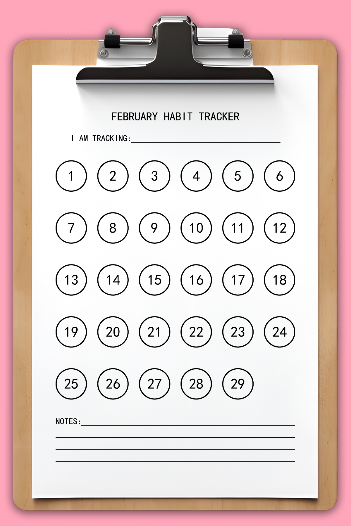 Free Printable Habit Tracker Set 30 31 28 29 Day