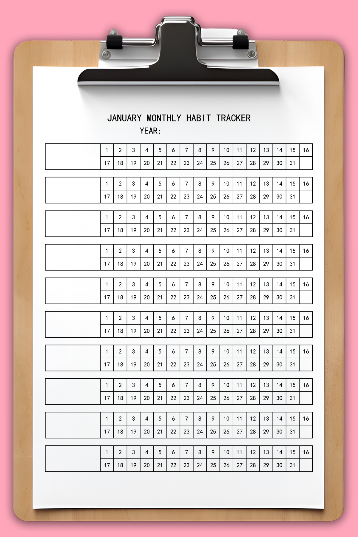 Daily Habit Tracker Free Printable