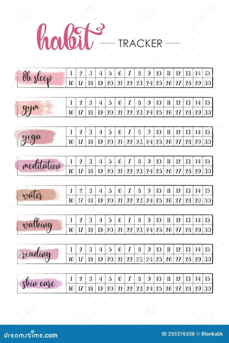 Free Printable Habit Tracker Template Printable Study Planner