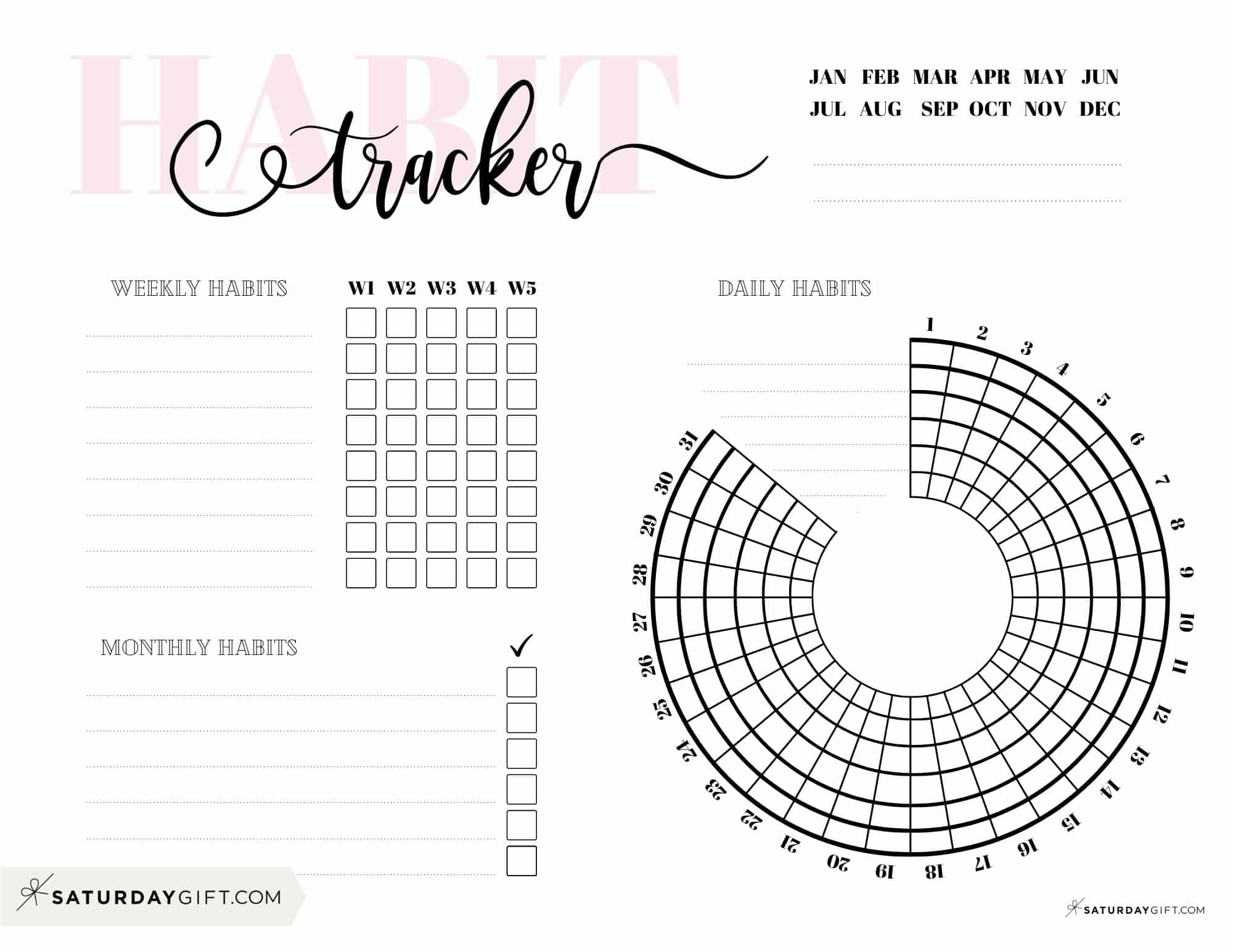 Habit Tracker Free Printable Monthly