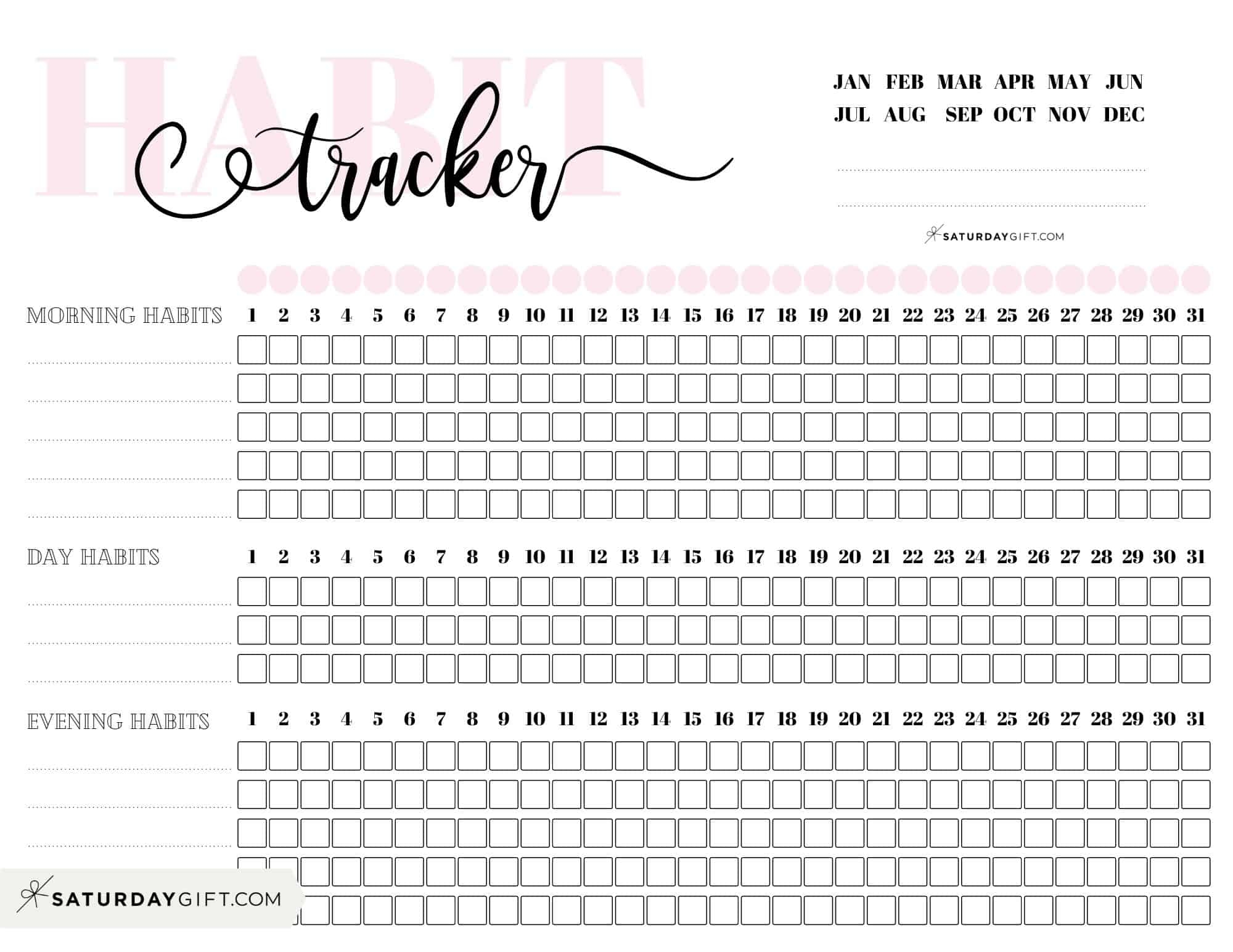 Planner Printable Habit Tracker