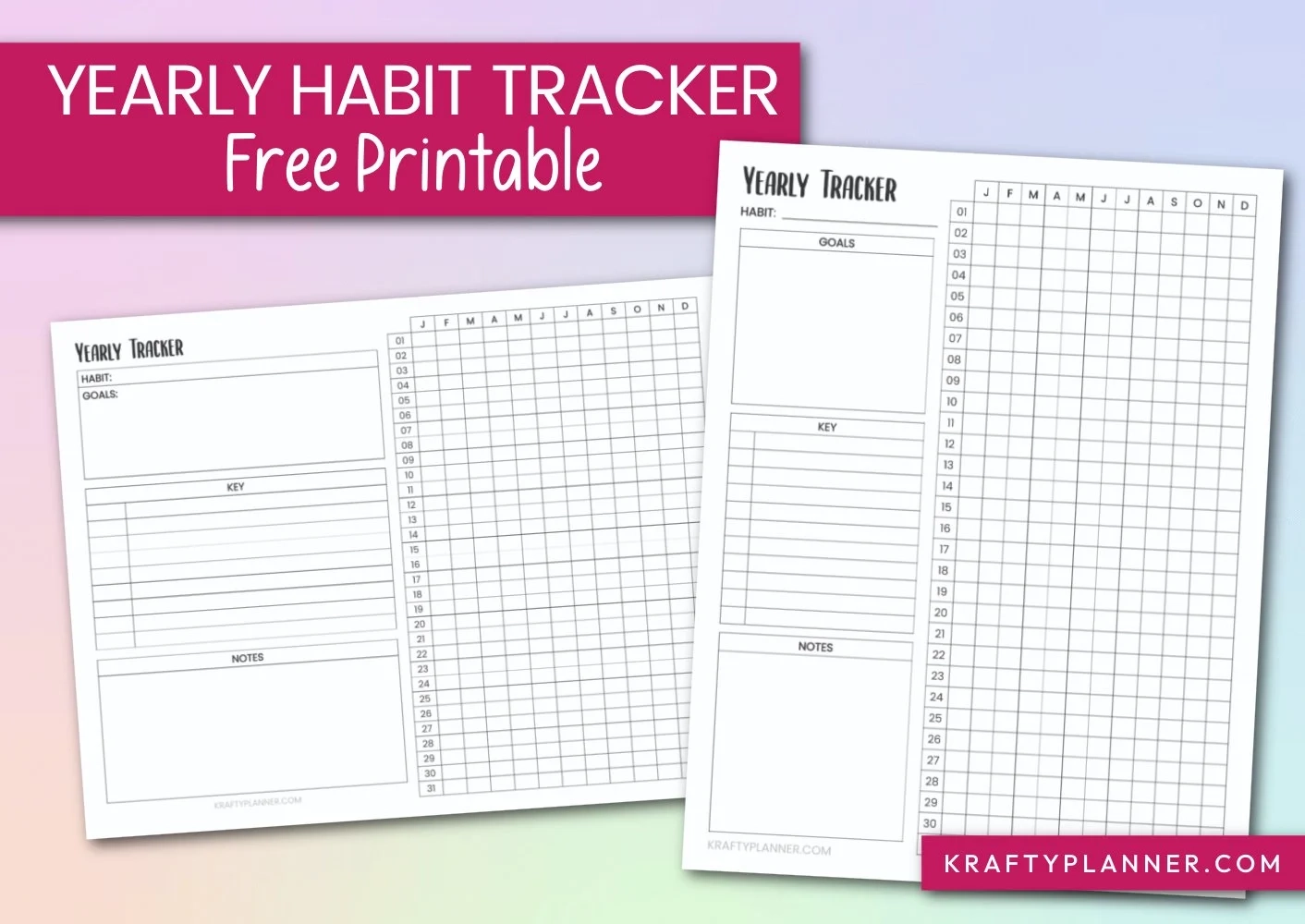 Yearly Habit Tracker Printable