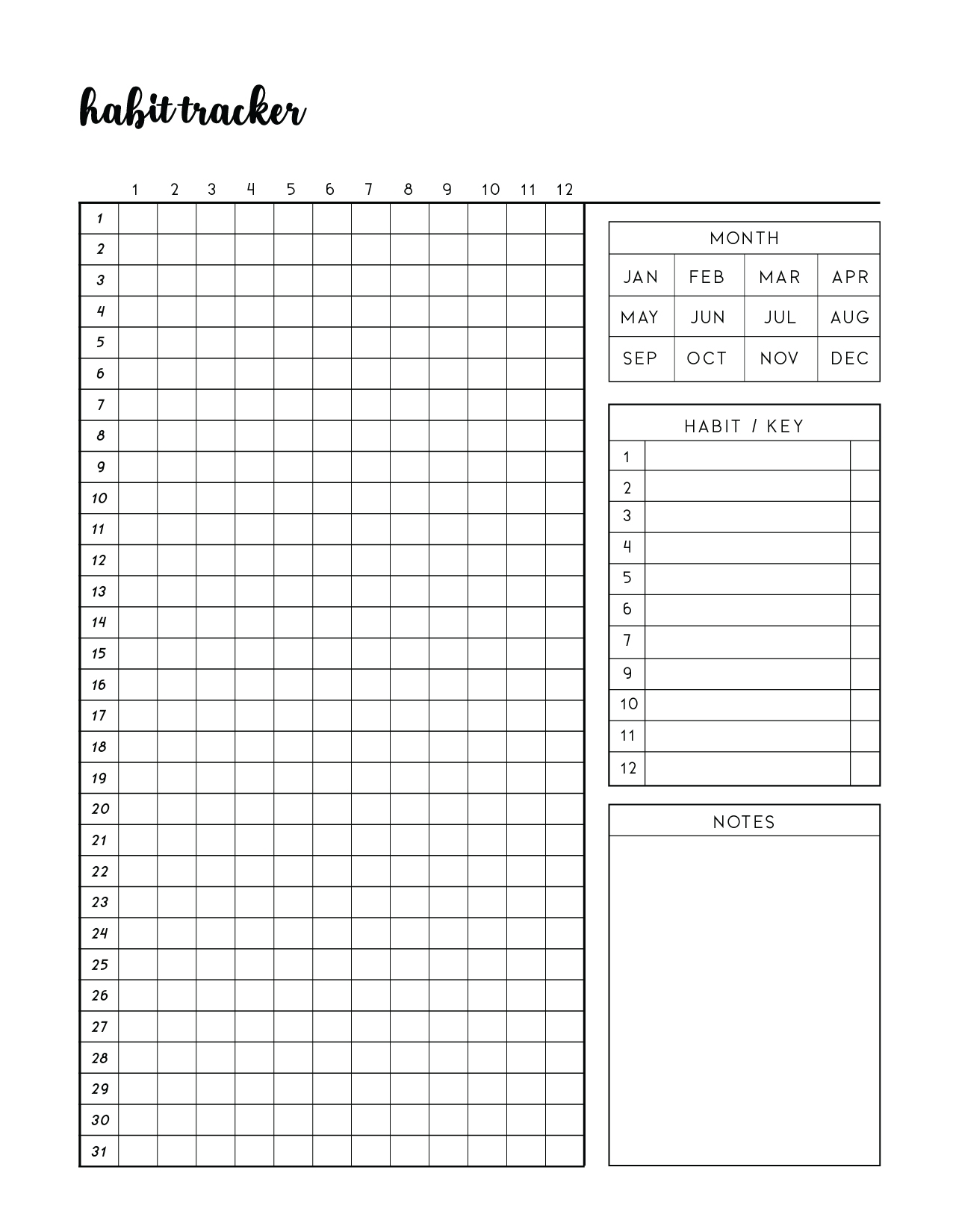 Free Simple Habit Tracker Printable World Of Printables