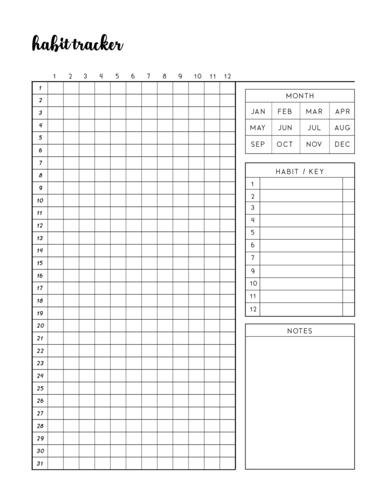 Free Simple Habit Tracker Printable World Of Printables