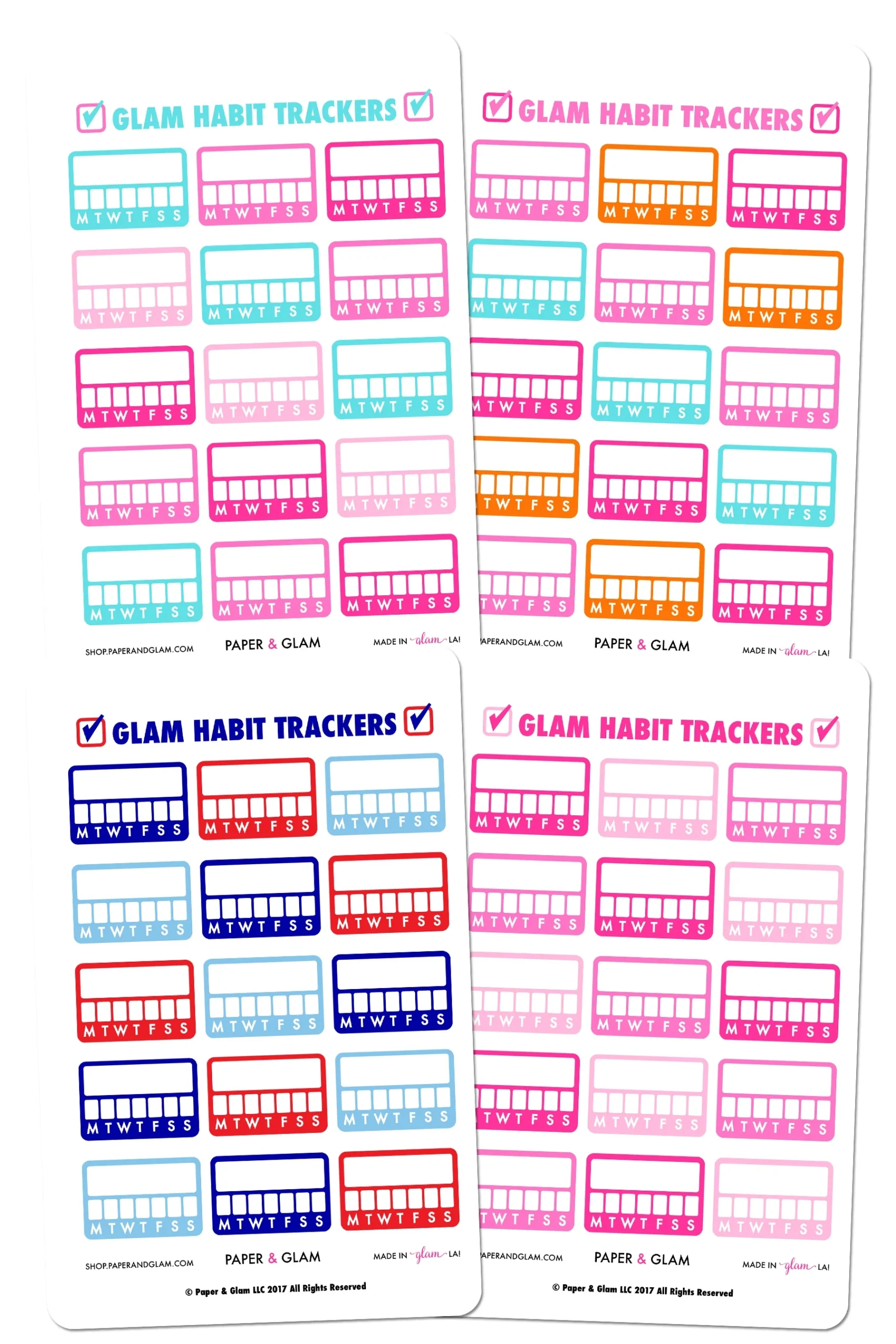 Habit Tracker Printable Planner Stickers