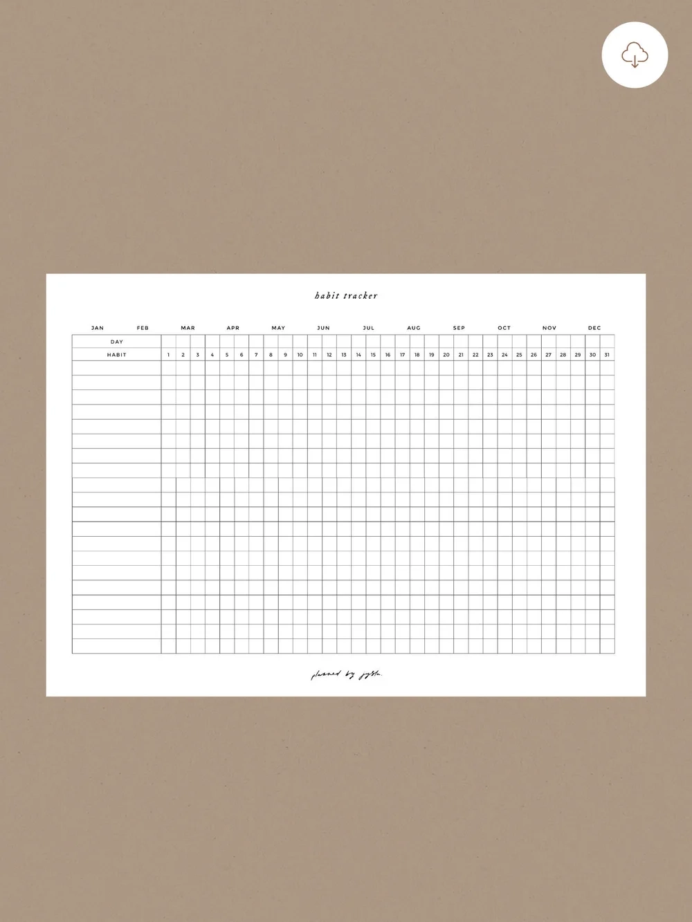Printable Habit Tracker A5