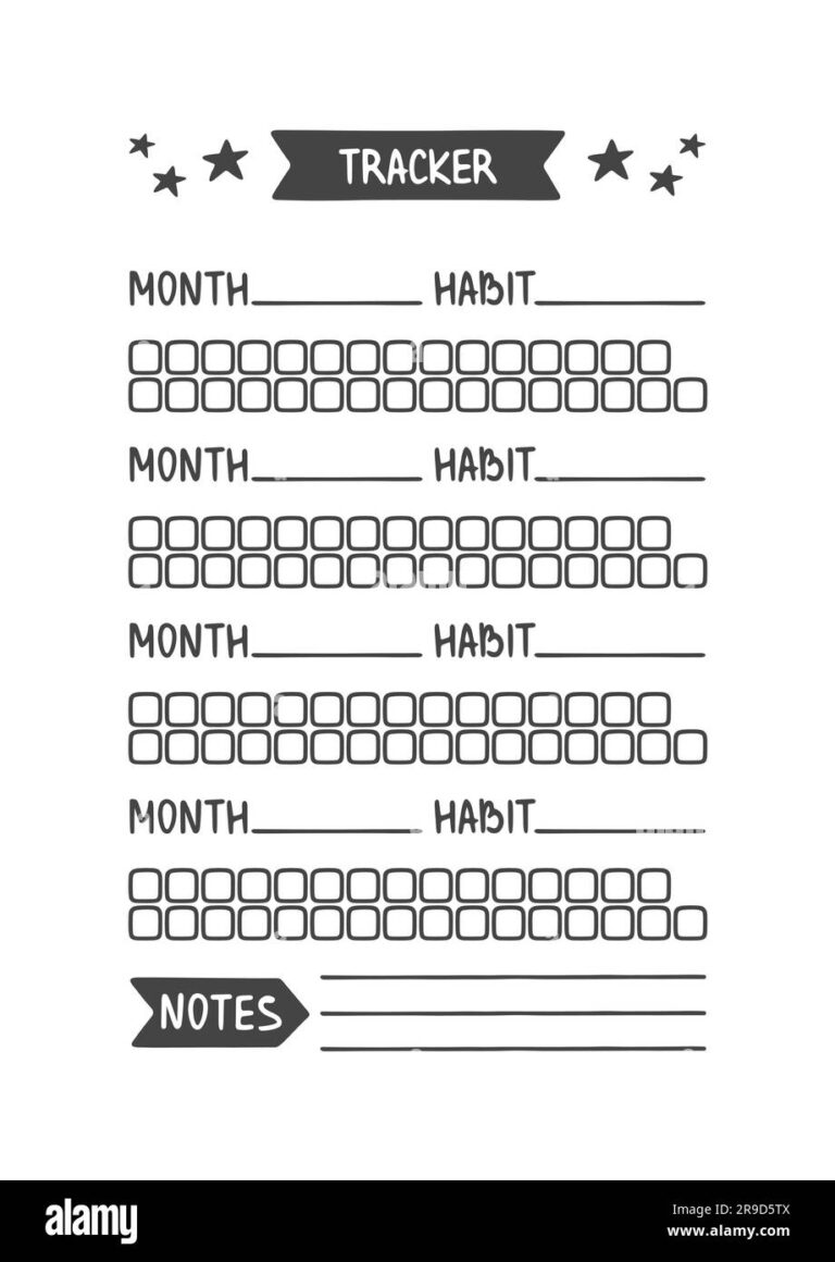 Habit Tracker Black And White Stock Photos Images Alamy