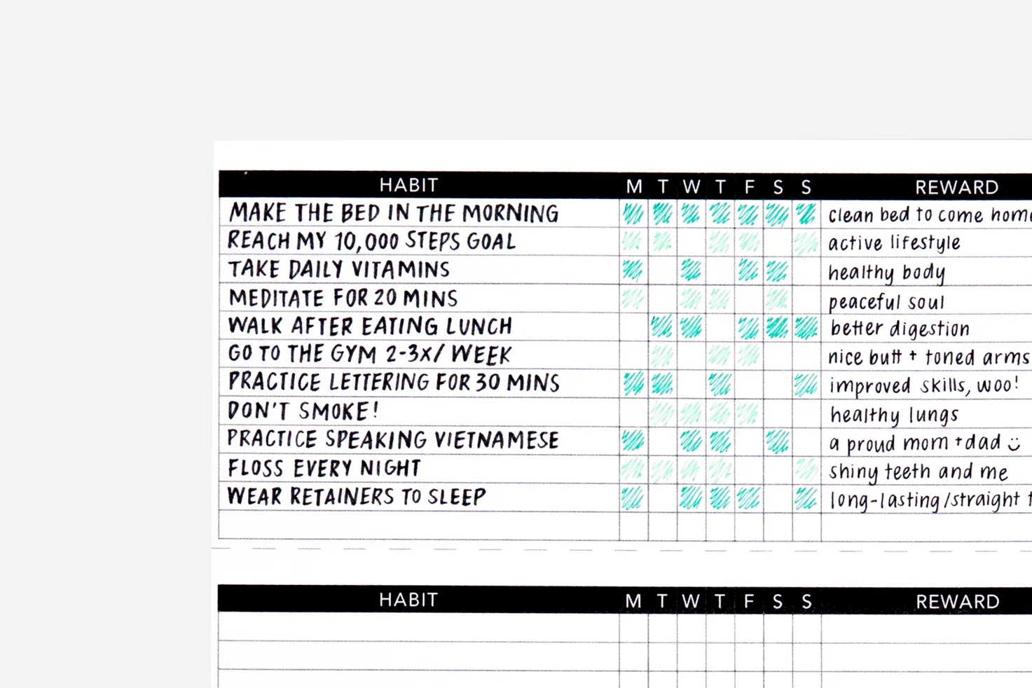 Monthly Habit Tracker Printable Passion Planner