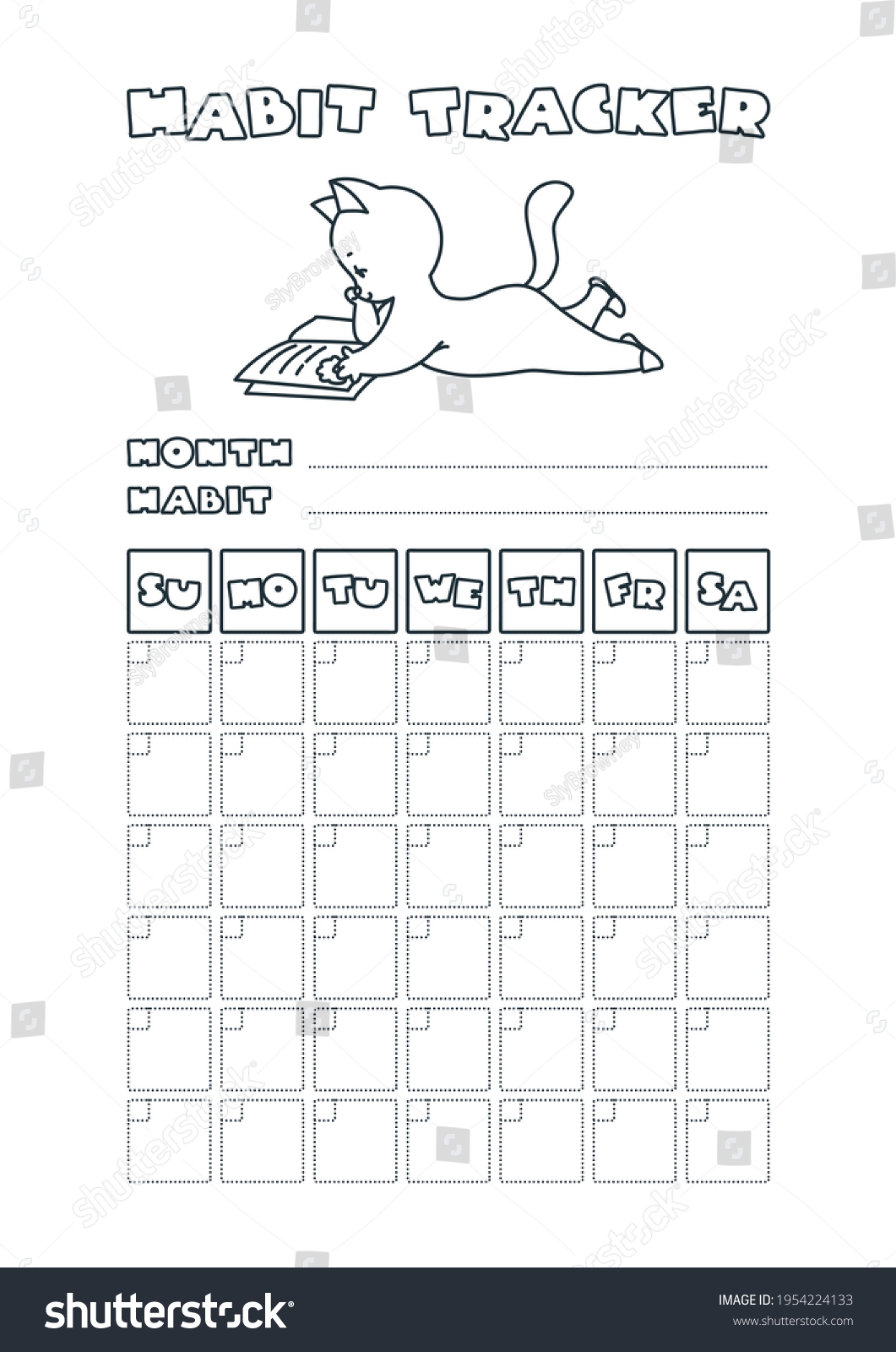 Habit Tracker Printable Cute