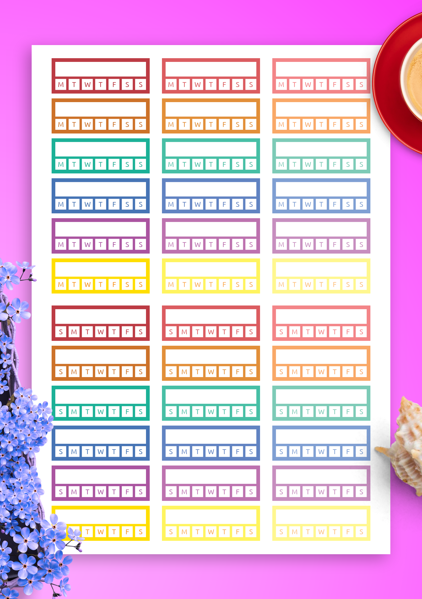 Habit Tracker Printable Labels