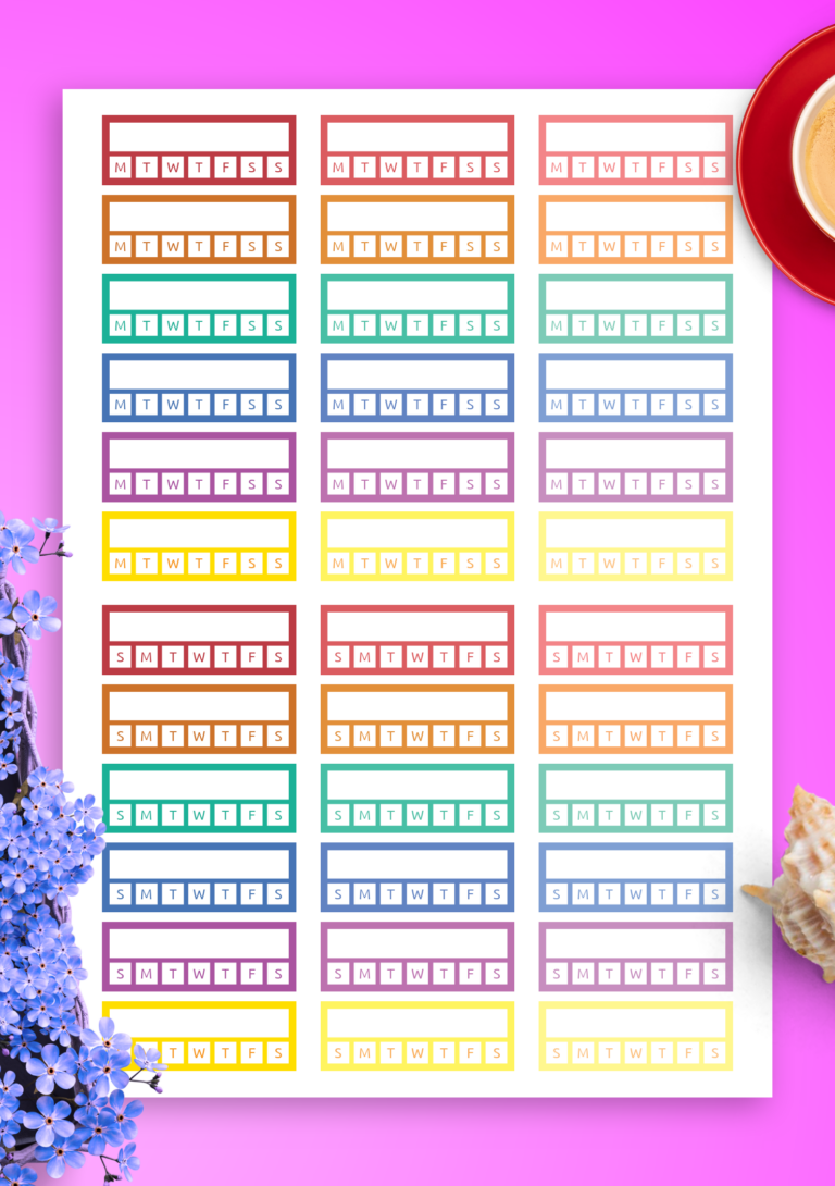 Habit Tracker Sticker Pack Download 36 PNG Printable And Digital Stickers