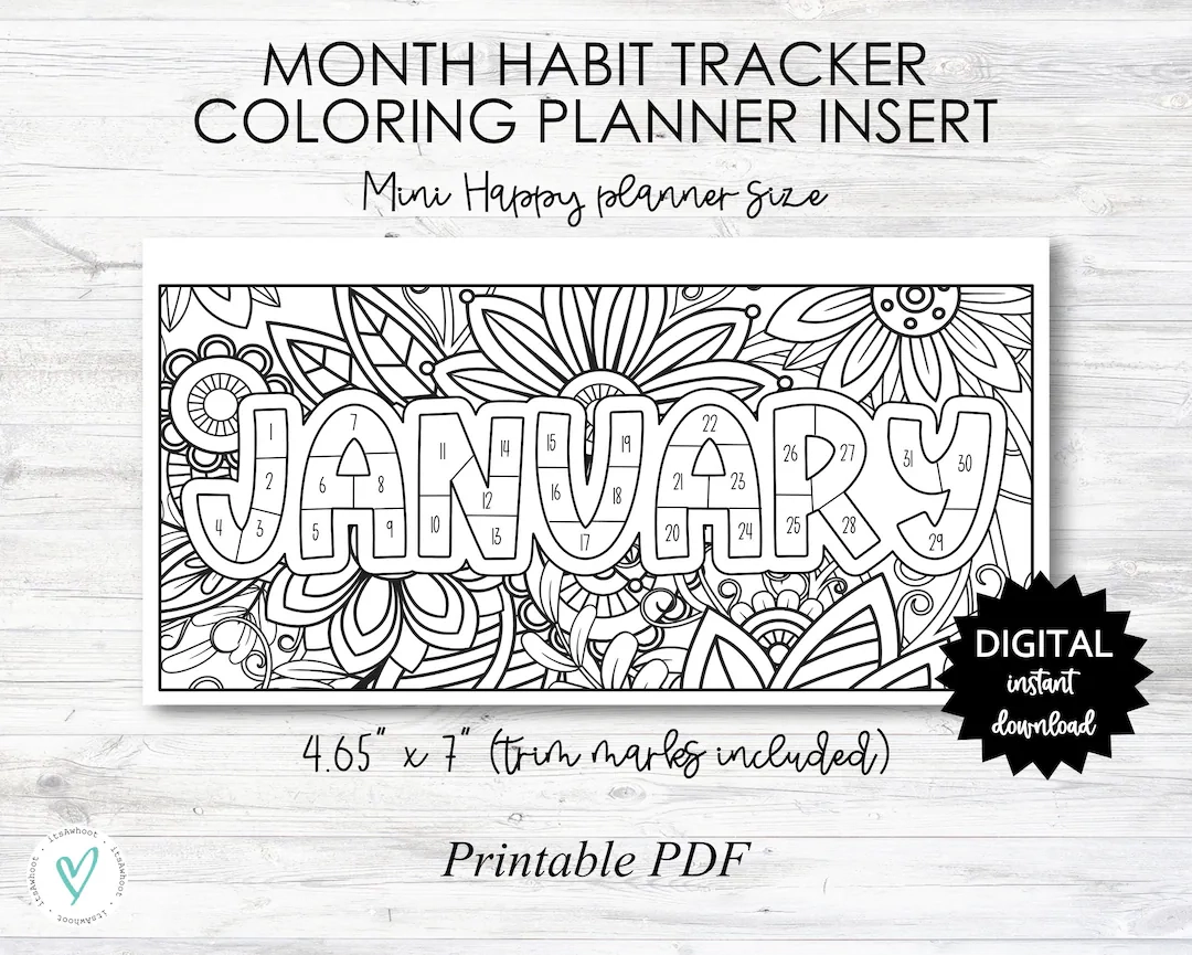 January Habit Tracker Free Printable