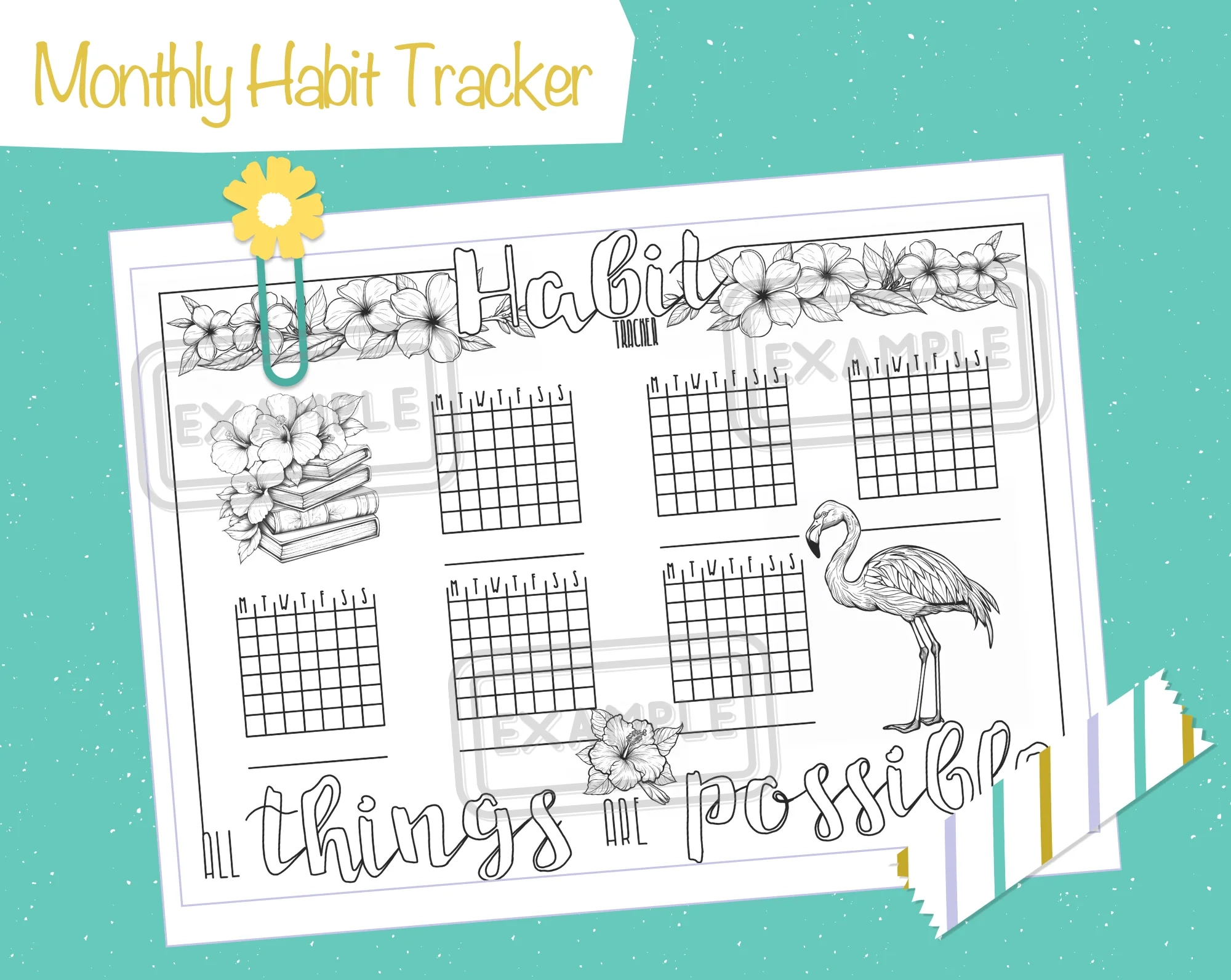 July Habit Tracker Printable A6