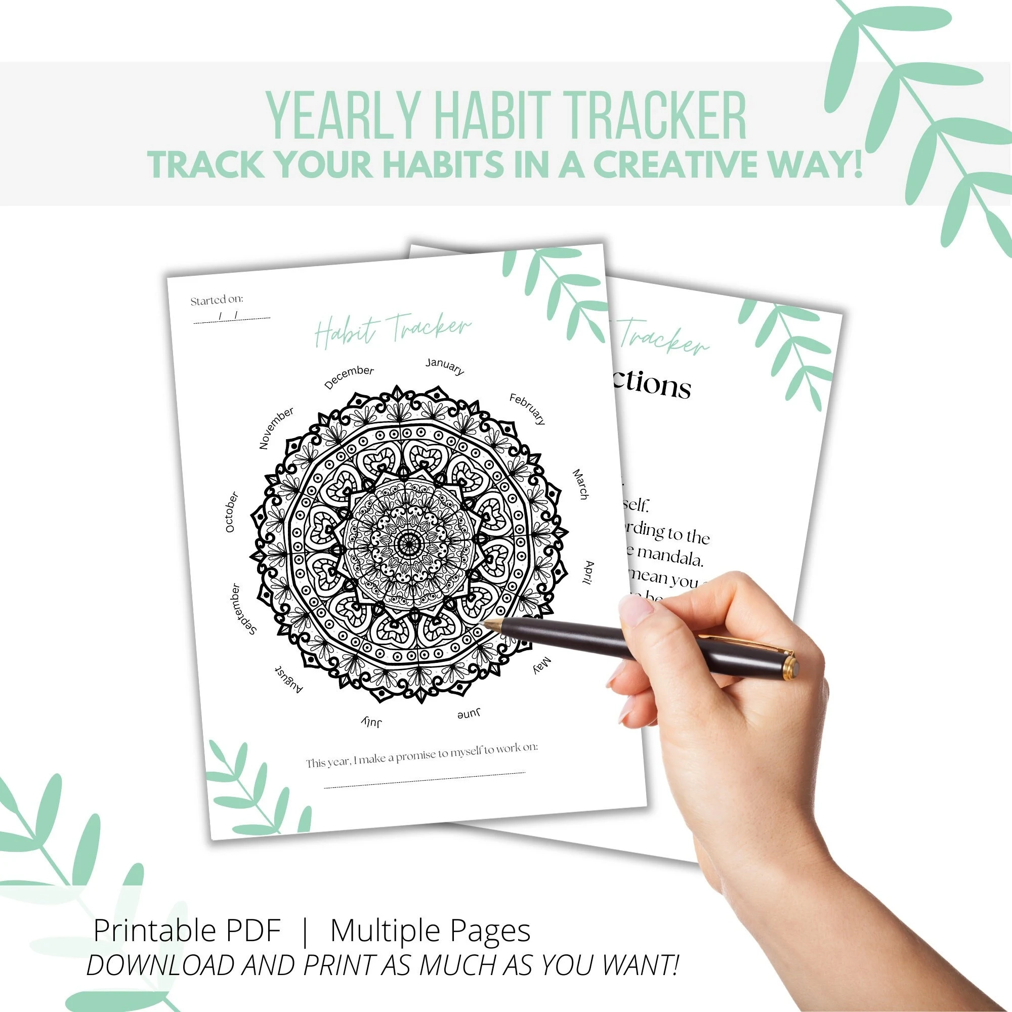 Mandala Habit Tracker Printable