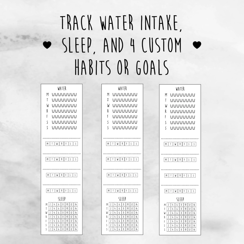 Minimal Sidebar Tracker Sleep Water Habits Free Printable Organized Potato