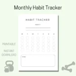 Monthly Habit Tracker Printable Habit Tracker Template Minimalistic Habit Tracker Health And Fitness Tracker Goal Setting Etsy