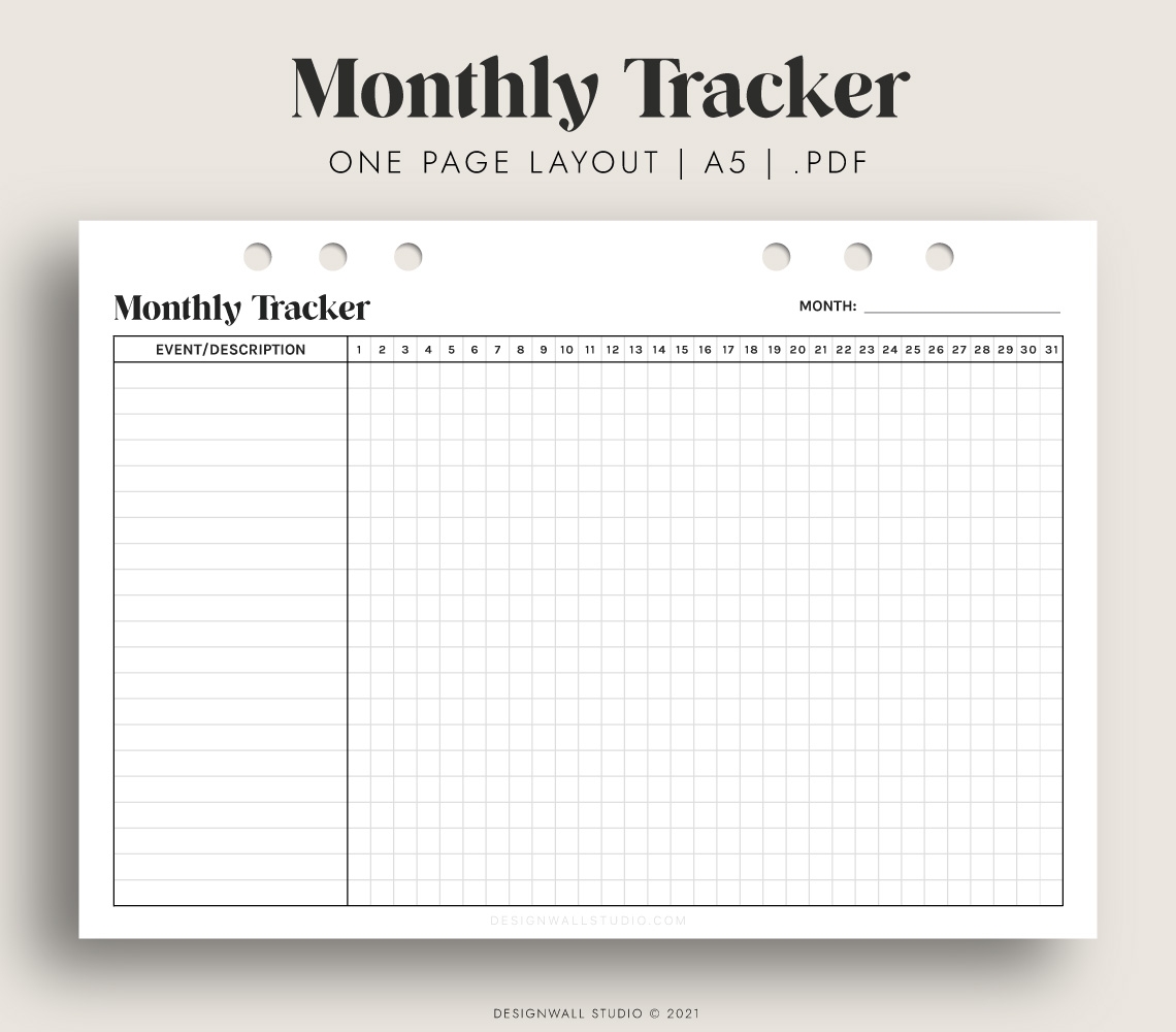 Habit Tracker Printable Month