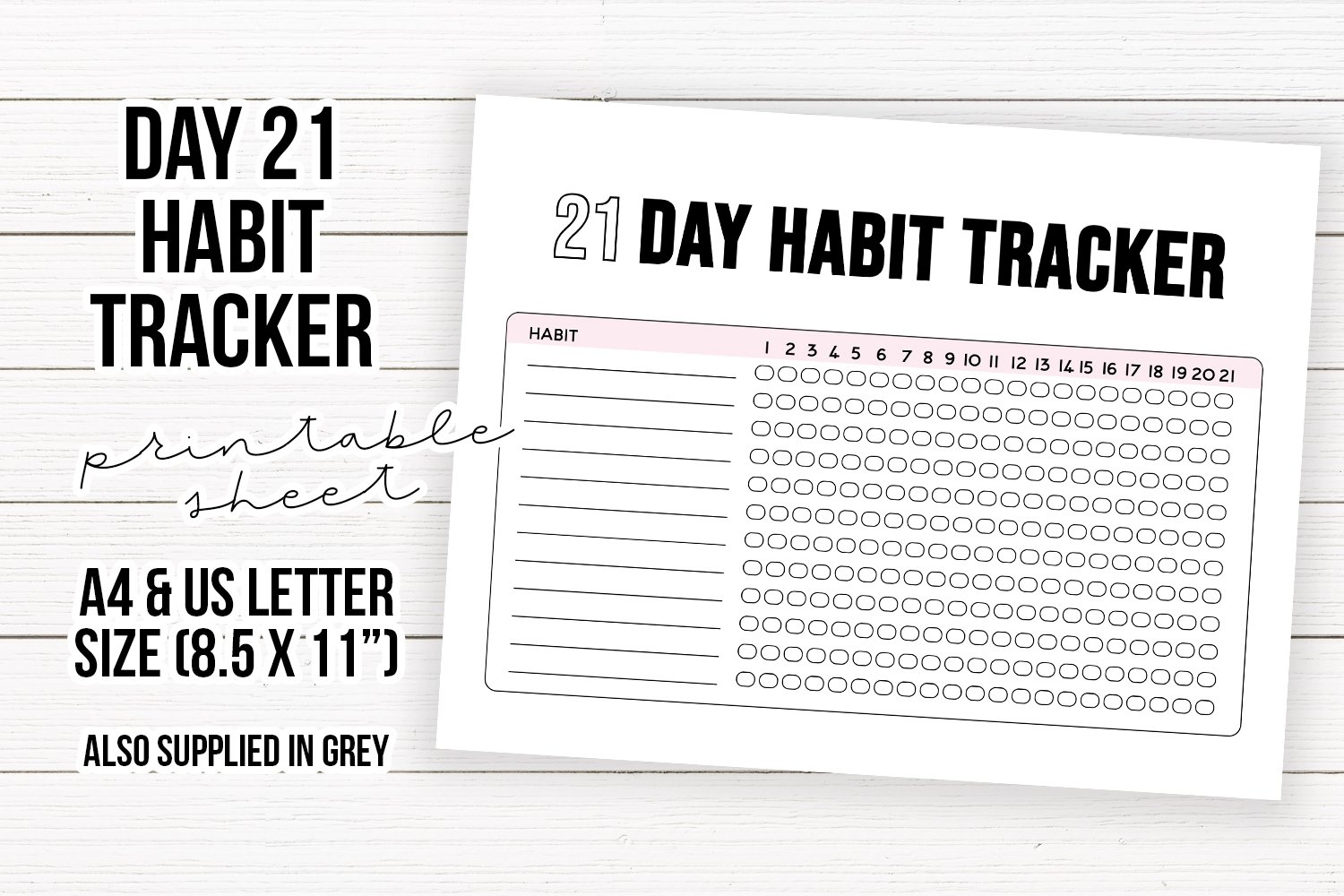 21 Day Habit Tracker Printable