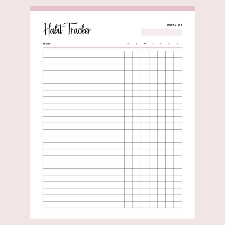 Printable Daily Habit Tracker Plan Print Land