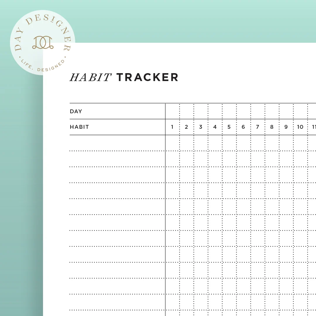 Printable Habits Tracker Printable Habits Tracker
