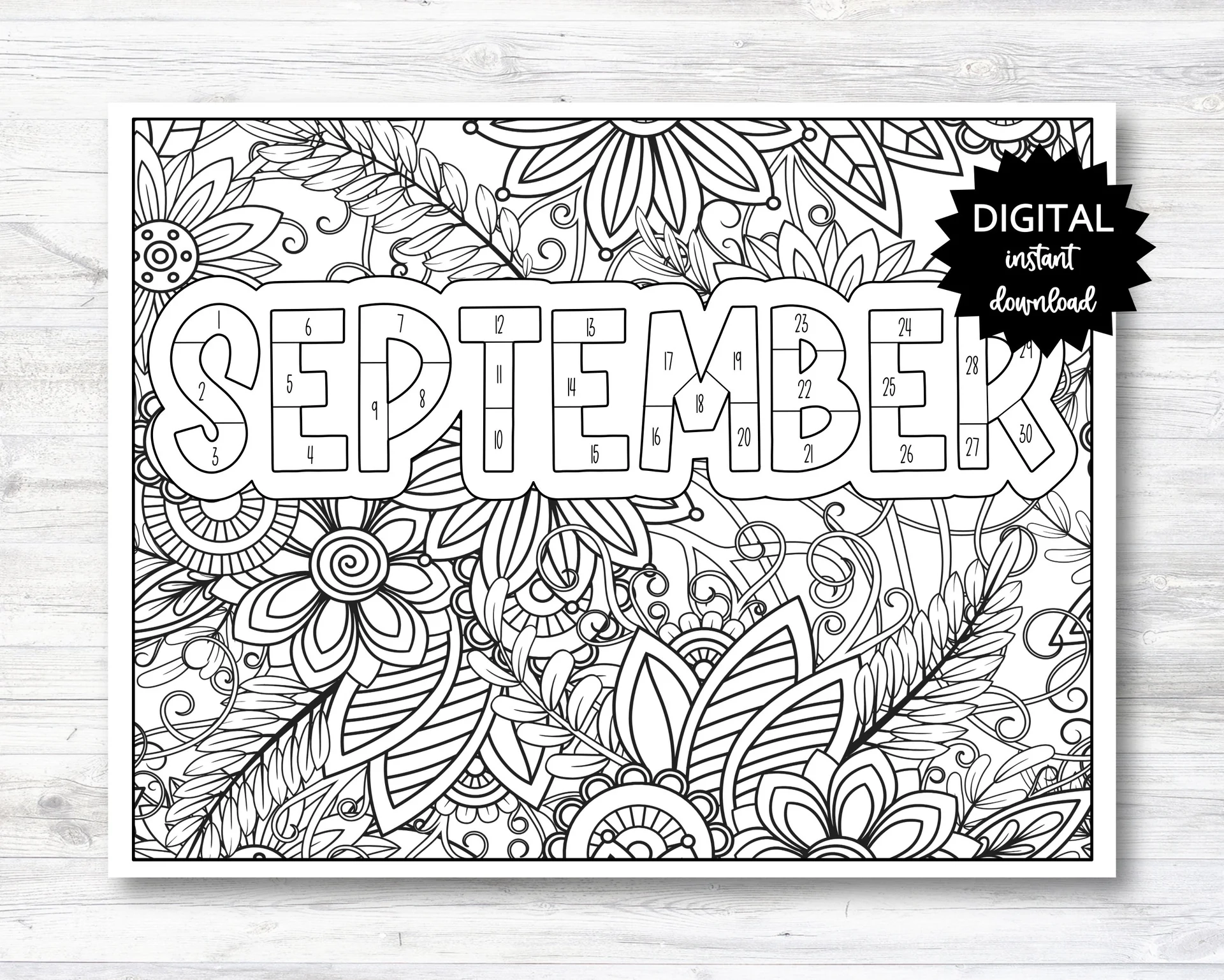 September Habit Tracker Coloring Sheet Printable Month Habit Tracker ItsAwhoot