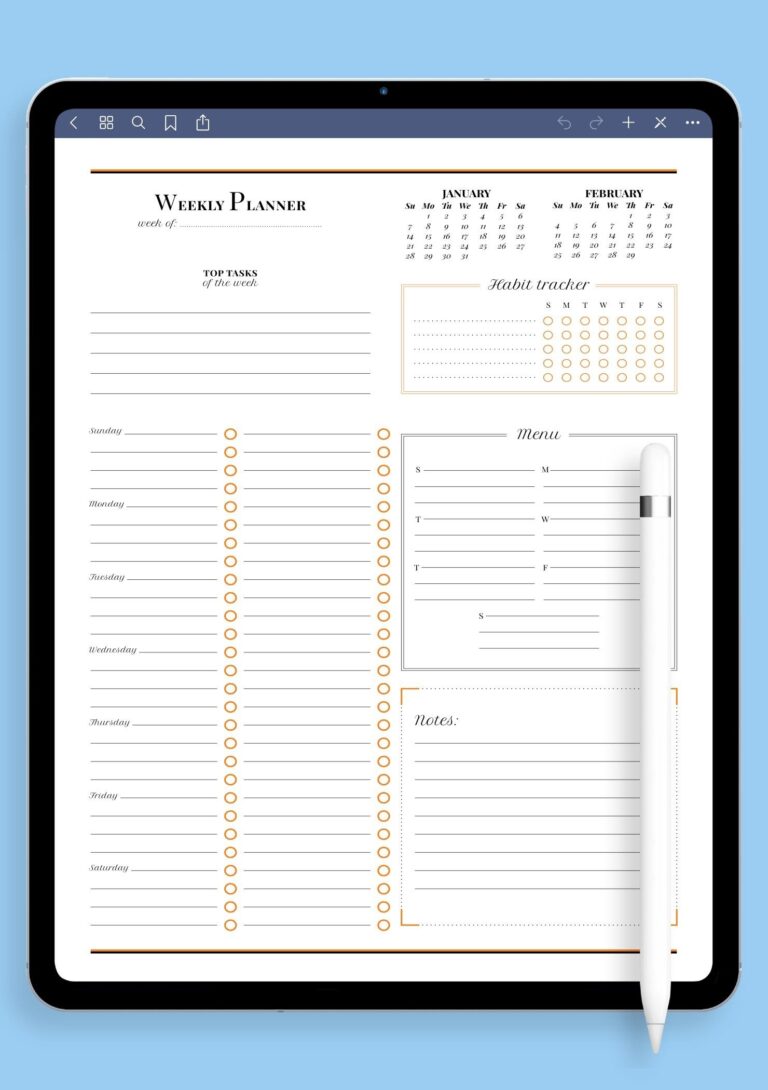 Weekly Planner With Habit Tracker Organize Build Habits